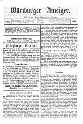 Würzburger Anzeiger (Neue Würzburger Zeitung) Montag 25. Juni 1860