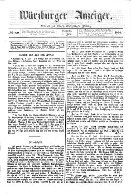 Würzburger Anzeiger (Neue Würzburger Zeitung) Montag 2. Juli 1860