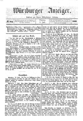 Würzburger Anzeiger (Neue Würzburger Zeitung) Dienstag 3. Juli 1860