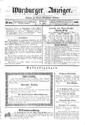 Würzburger Anzeiger (Neue Würzburger Zeitung) Sonntag 8. Juli 1860