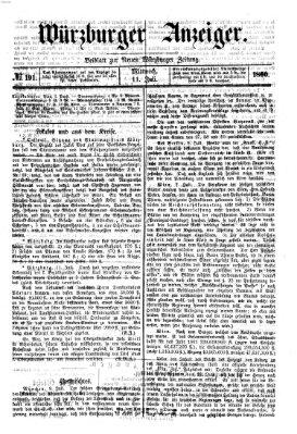 Würzburger Anzeiger (Neue Würzburger Zeitung) Mittwoch 11. Juli 1860