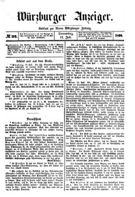 Würzburger Anzeiger (Neue Würzburger Zeitung) Donnerstag 12. Juli 1860