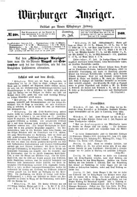 Würzburger Anzeiger (Neue Würzburger Zeitung) Samstag 28. Juli 1860