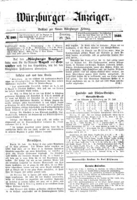 Würzburger Anzeiger (Neue Würzburger Zeitung) Sonntag 29. Juli 1860