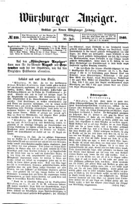 Würzburger Anzeiger (Neue Würzburger Zeitung) Montag 30. Juli 1860