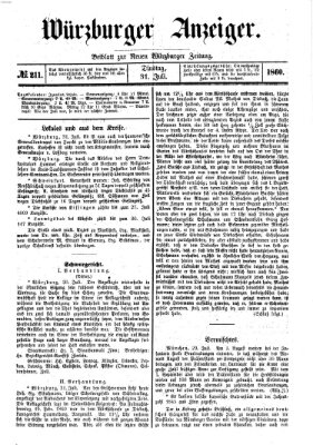 Würzburger Anzeiger (Neue Würzburger Zeitung) Dienstag 31. Juli 1860