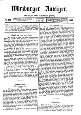 Würzburger Anzeiger (Neue Würzburger Zeitung) Donnerstag 2. August 1860