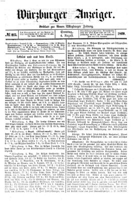 Würzburger Anzeiger (Neue Würzburger Zeitung) Samstag 4. August 1860