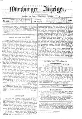 Würzburger Anzeiger (Neue Würzburger Zeitung) Sonntag 12. August 1860