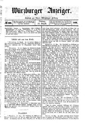 Würzburger Anzeiger (Neue Würzburger Zeitung) Dienstag 14. August 1860