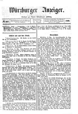 Würzburger Anzeiger (Neue Würzburger Zeitung) Donnerstag 16. August 1860