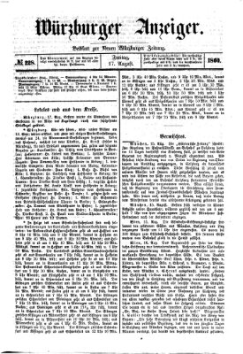 Würzburger Anzeiger (Neue Würzburger Zeitung) Freitag 17. August 1860