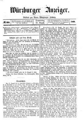 Würzburger Anzeiger (Neue Würzburger Zeitung) Donnerstag 23. August 1860