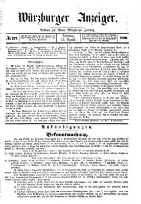 Würzburger Anzeiger (Neue Würzburger Zeitung) Sonntag 26. August 1860