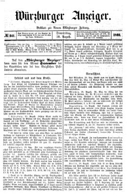 Würzburger Anzeiger (Neue Würzburger Zeitung) Donnerstag 30. August 1860