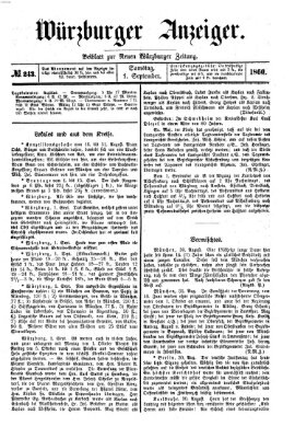 Würzburger Anzeiger (Neue Würzburger Zeitung) Samstag 1. September 1860