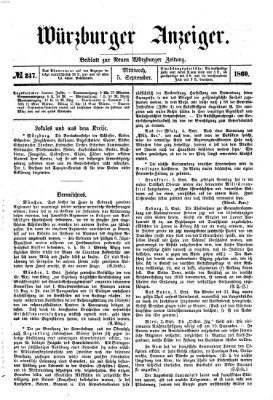 Würzburger Anzeiger (Neue Würzburger Zeitung) Mittwoch 5. September 1860