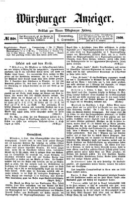 Würzburger Anzeiger (Neue Würzburger Zeitung) Donnerstag 6. September 1860