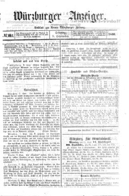 Würzburger Anzeiger (Neue Würzburger Zeitung) Sonntag 9. September 1860