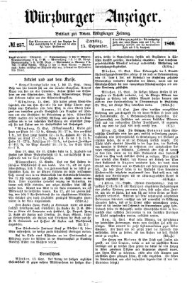 Würzburger Anzeiger (Neue Würzburger Zeitung) Samstag 15. September 1860