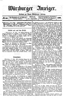 Würzburger Anzeiger (Neue Würzburger Zeitung) Mittwoch 19. September 1860