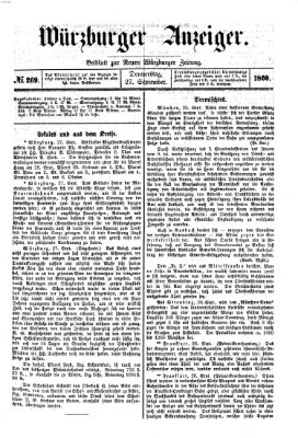 Würzburger Anzeiger (Neue Würzburger Zeitung) Donnerstag 27. September 1860