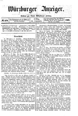 Würzburger Anzeiger (Neue Würzburger Zeitung) Freitag 28. September 1860