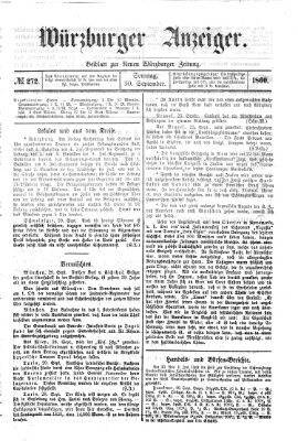 Würzburger Anzeiger (Neue Würzburger Zeitung) Sonntag 30. September 1860