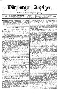 Würzburger Anzeiger (Neue Würzburger Zeitung) Freitag 12. Oktober 1860