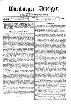 Würzburger Anzeiger (Neue Würzburger Zeitung) Samstag 13. Oktober 1860