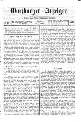 Würzburger Anzeiger (Neue Würzburger Zeitung) Freitag 19. Oktober 1860