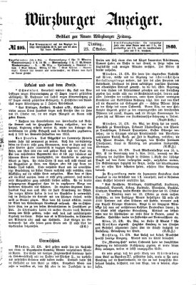 Würzburger Anzeiger (Neue Würzburger Zeitung) Dienstag 23. Oktober 1860