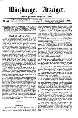 Würzburger Anzeiger (Neue Würzburger Zeitung) Donnerstag 25. Oktober 1860