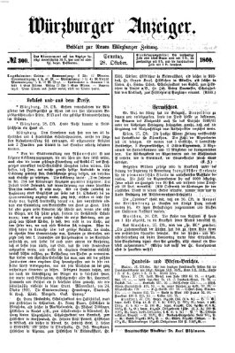 Würzburger Anzeiger (Neue Würzburger Zeitung) Sonntag 28. Oktober 1860