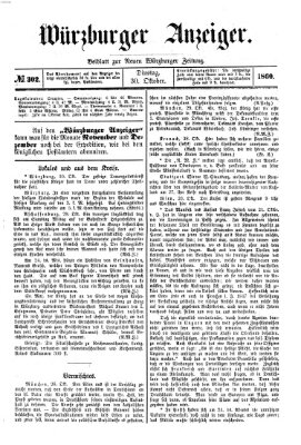 Würzburger Anzeiger (Neue Würzburger Zeitung) Dienstag 30. Oktober 1860