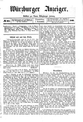 Würzburger Anzeiger (Neue Würzburger Zeitung) Donnerstag 1. November 1860