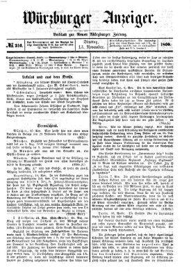 Würzburger Anzeiger (Neue Würzburger Zeitung) Dienstag 13. November 1860