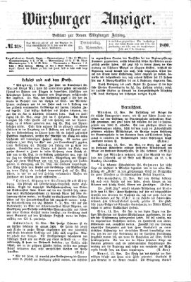 Würzburger Anzeiger (Neue Würzburger Zeitung) Donnerstag 15. November 1860