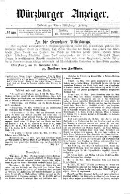 Würzburger Anzeiger (Neue Würzburger Zeitung) Freitag 16. November 1860