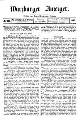 Würzburger Anzeiger (Neue Würzburger Zeitung) Samstag 17. November 1860