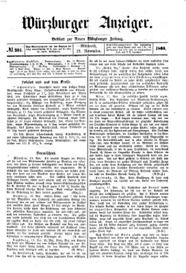 Würzburger Anzeiger (Neue Würzburger Zeitung) Mittwoch 21. November 1860