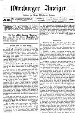 Würzburger Anzeiger (Neue Würzburger Zeitung) Donnerstag 22. November 1860