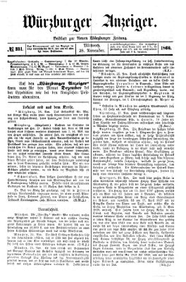 Würzburger Anzeiger (Neue Würzburger Zeitung) Mittwoch 28. November 1860