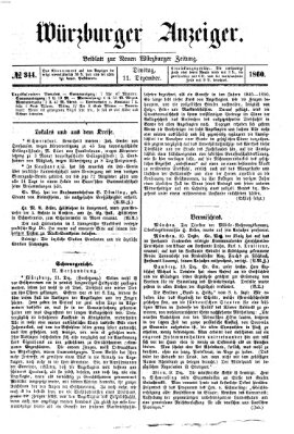 Würzburger Anzeiger (Neue Würzburger Zeitung) Dienstag 11. Dezember 1860