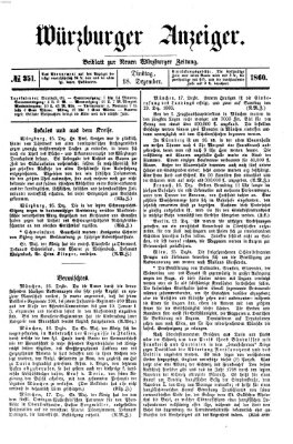 Würzburger Anzeiger (Neue Würzburger Zeitung) Dienstag 18. Dezember 1860