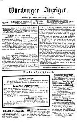 Würzburger Anzeiger (Neue Würzburger Zeitung) Sonntag 23. Dezember 1860