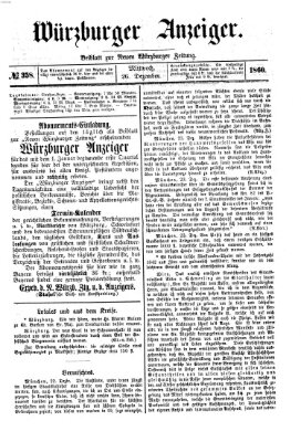 Würzburger Anzeiger (Neue Würzburger Zeitung) Mittwoch 26. Dezember 1860