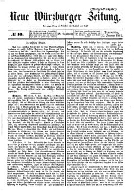 Neue Würzburger Zeitung Donnerstag 10. Januar 1861