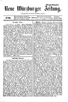 Neue Würzburger Zeitung Sonntag 13. Januar 1861