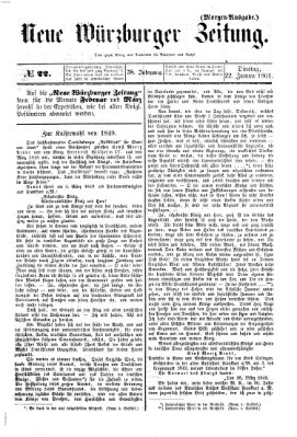 Neue Würzburger Zeitung Dienstag 22. Januar 1861